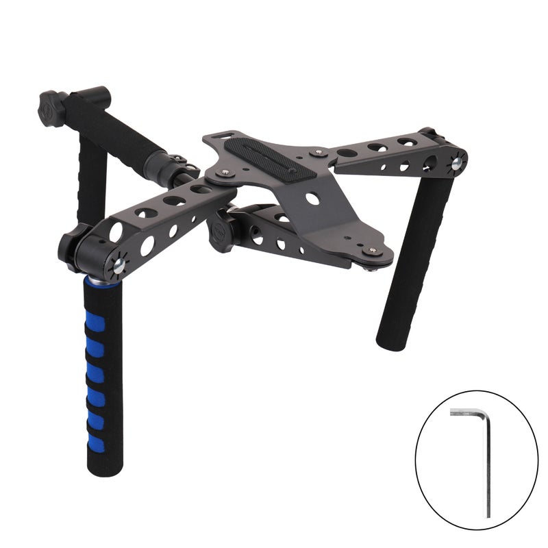 Generic - Universal Multifunctional DSLR Filmmaking System Shoulder Mount Black/Blue - Image 1