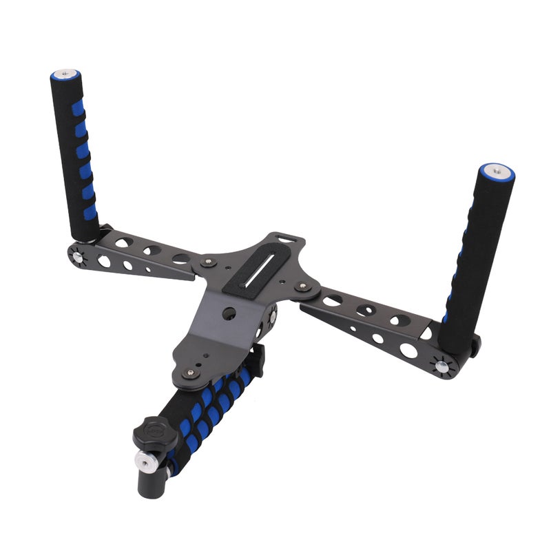 Generic - Universal Multifunctional DSLR Filmmaking System Shoulder Mount Black/Blue - Image 1