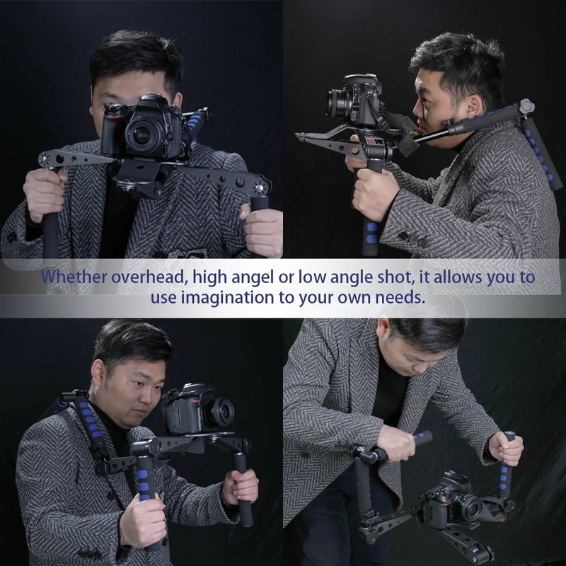 Generic - Universal Multifunctional DSLR Filmmaking System Shoulder Mount Black/Blue - Image 1