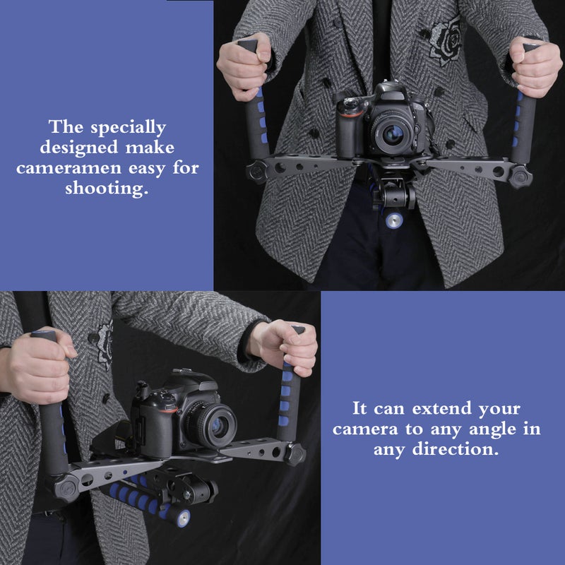 Generic - Universal Multifunctional DSLR Filmmaking System Shoulder Mount Black/Blue - Image 1