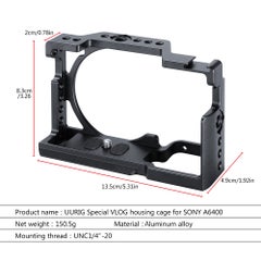 Generic Camera Stabilizer Special Vlog Housing Cage with Cold Shoe Black  - Image 4