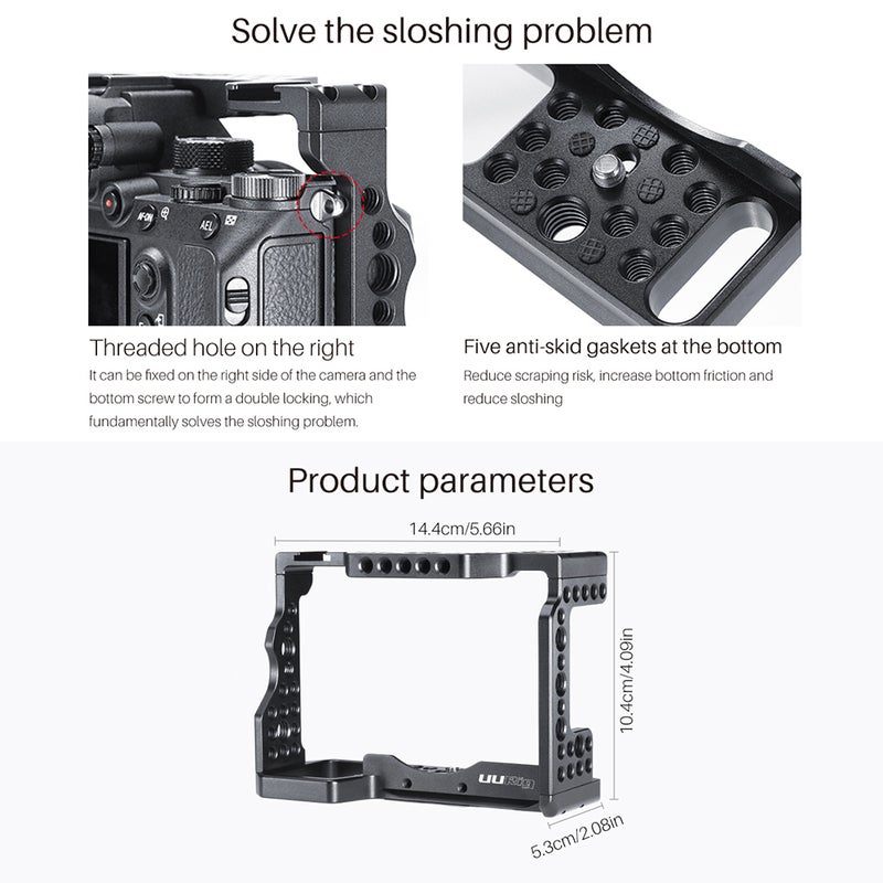 Camera Cage with Cold Shoe Mount Black  - Image 3