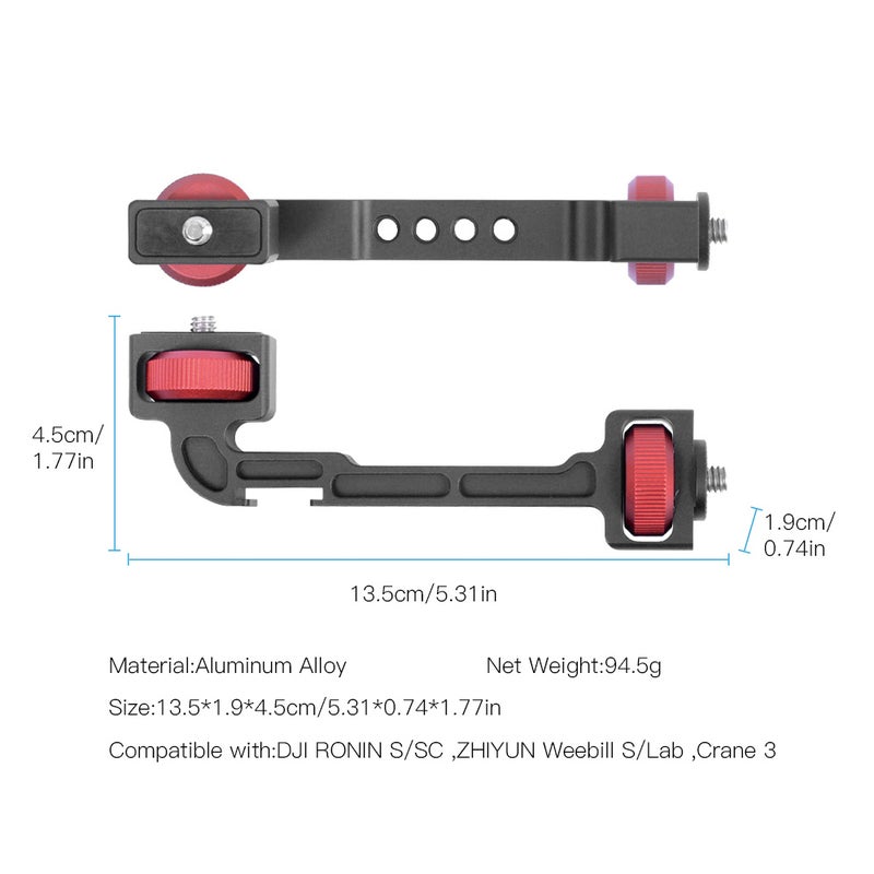 Gimbal Stabilizer Rotatable Extension Bracket Black/Red  - Image 2