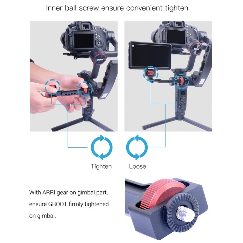 Gimbal Stabilizer Rotatable Extension Bracket Black/Red  - Image 3