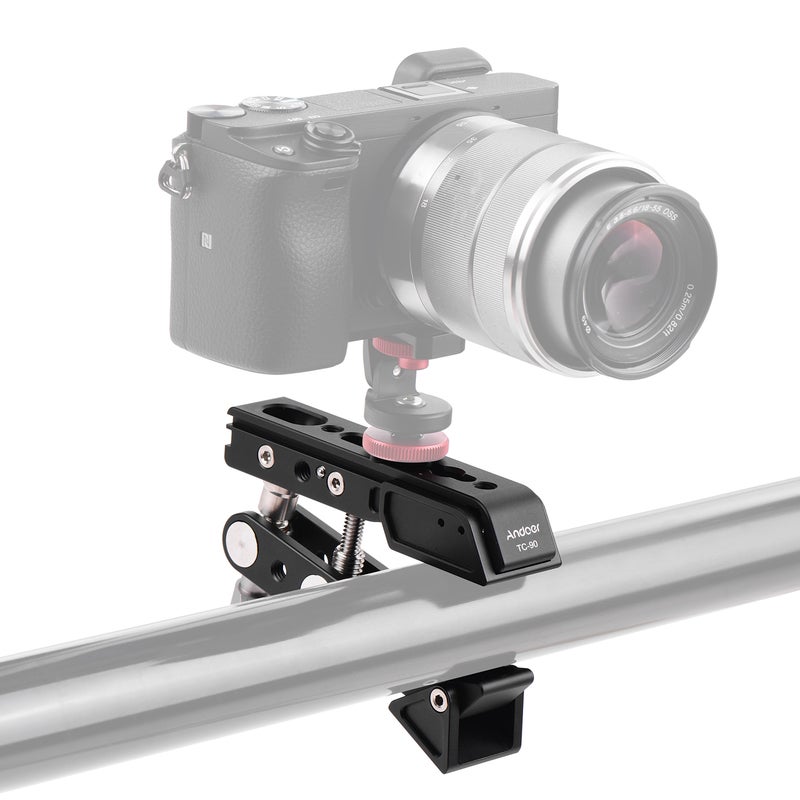 ANDOER Andoer TC-90 Heavy Duty Clamp Mount Photography Camera Bracket Black  - Image 3