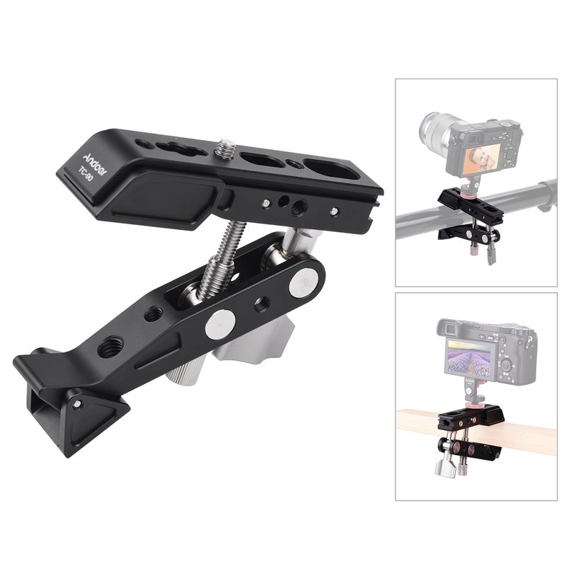 ANDOER Andoer TC-90 Heavy Duty Clamp Mount Photography Camera Bracket Black  - Image 4
