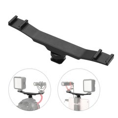 Generic Cold Shoe Mount Extension Dual Bracket Black  - Image 1