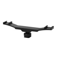 Generic Cold Shoe Mount Extension Dual Bracket Black  - Image 5