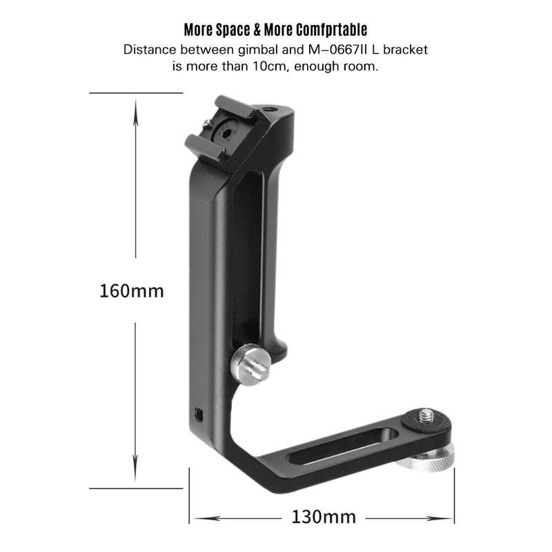 Generic DF Digitalfoto Universal L Bracket With Cold Shoe Mount Black  - Image 3