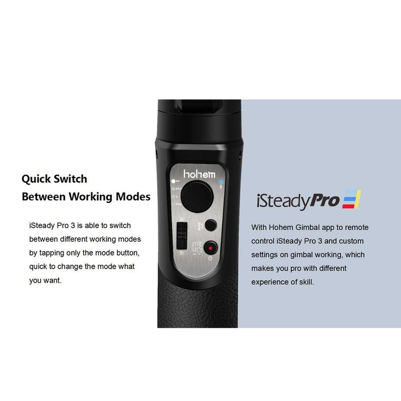 Generic - Hohem Isteady Pro 3 Handheld 3-Axis WiFi Gimbal Stabilizer Black - Image 1