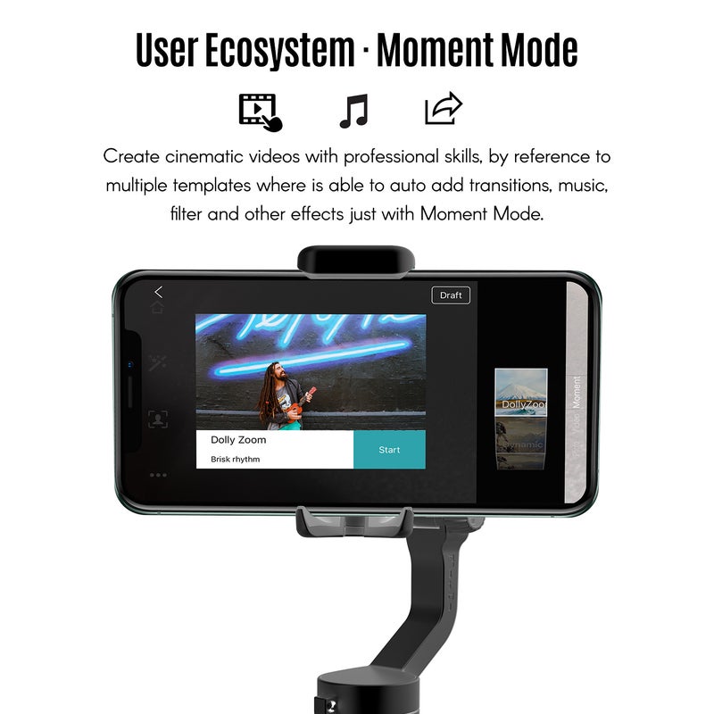 hohem - Hohem iSteady X Ultralight 3-Axis Palm Gimbal Handheld Foldable Stabilizer - Image 1