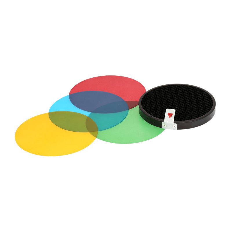 Godox Color Filter Gel Pack with Honeycomb Grid Cover Reflector Kit Multicolour  - Image 4
