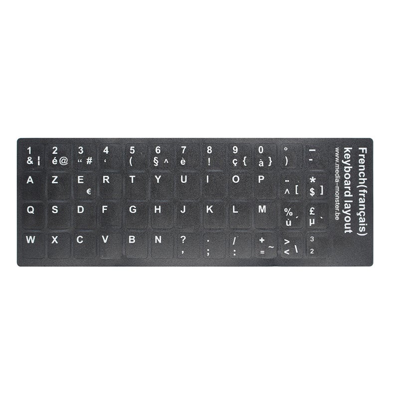 Non-Transparent Universal French Replacement Keyboard Sticker for Laptop and Notebook Black - Image 1