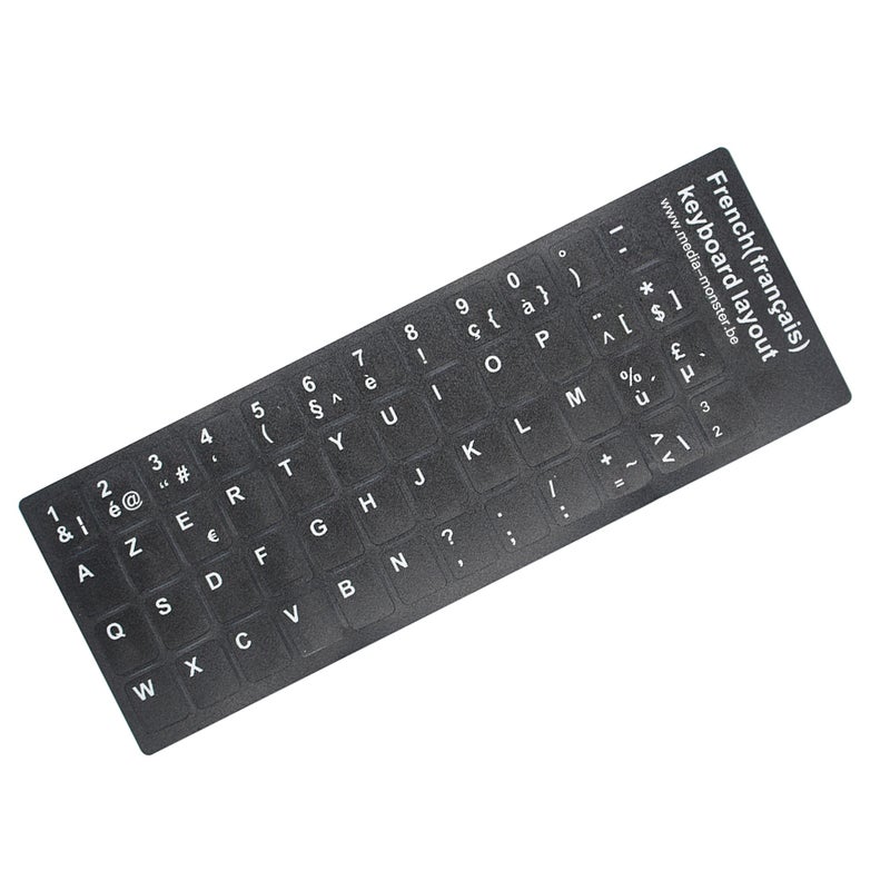 Non-Transparent Universal French Replacement Keyboard Sticker for Laptop and Notebook Black - Image 2