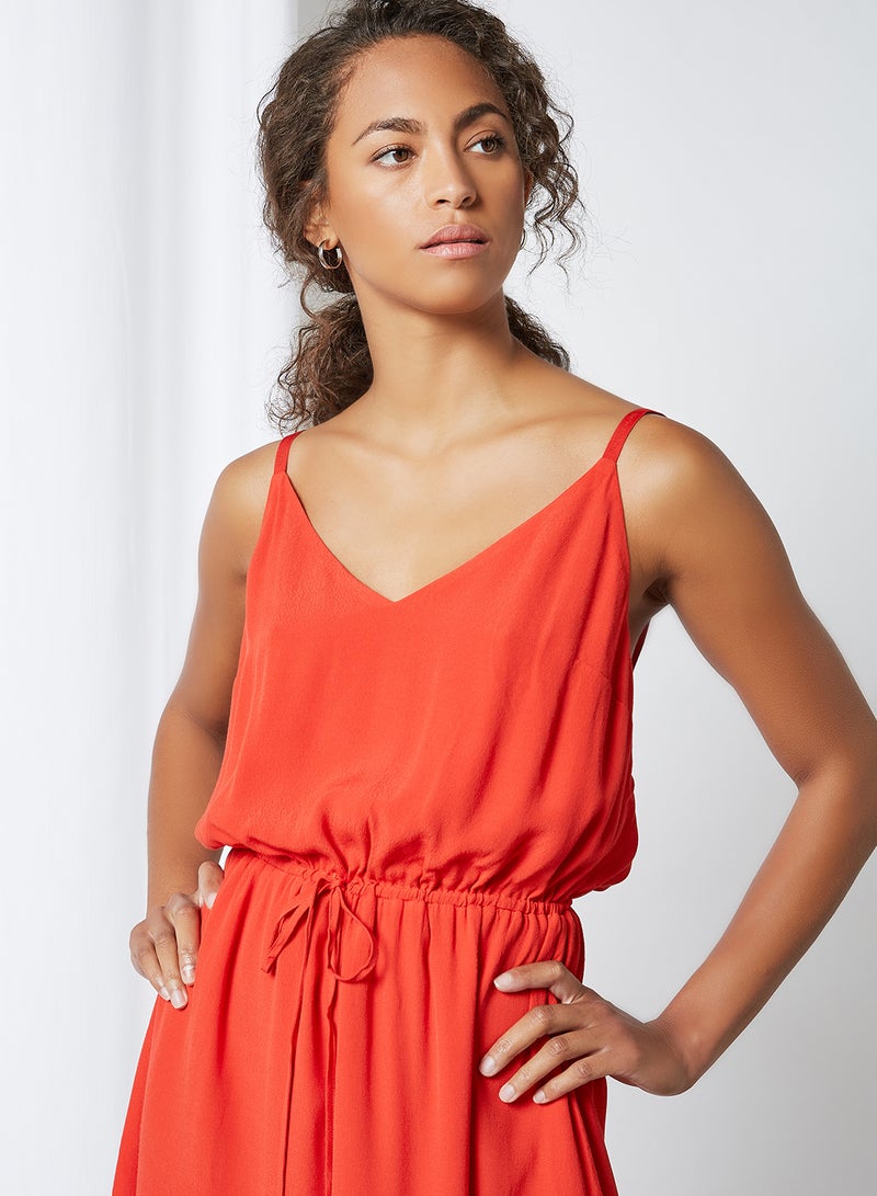 TOMMY JEANS - Solid Pattern Essential Strap Dress Red - Image 1