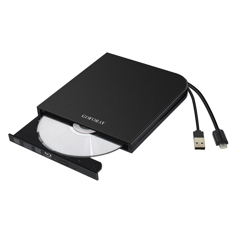Generic - USB 3.0 Type-C Blu-Ray Drive External DVD Recorder Black - Image 1