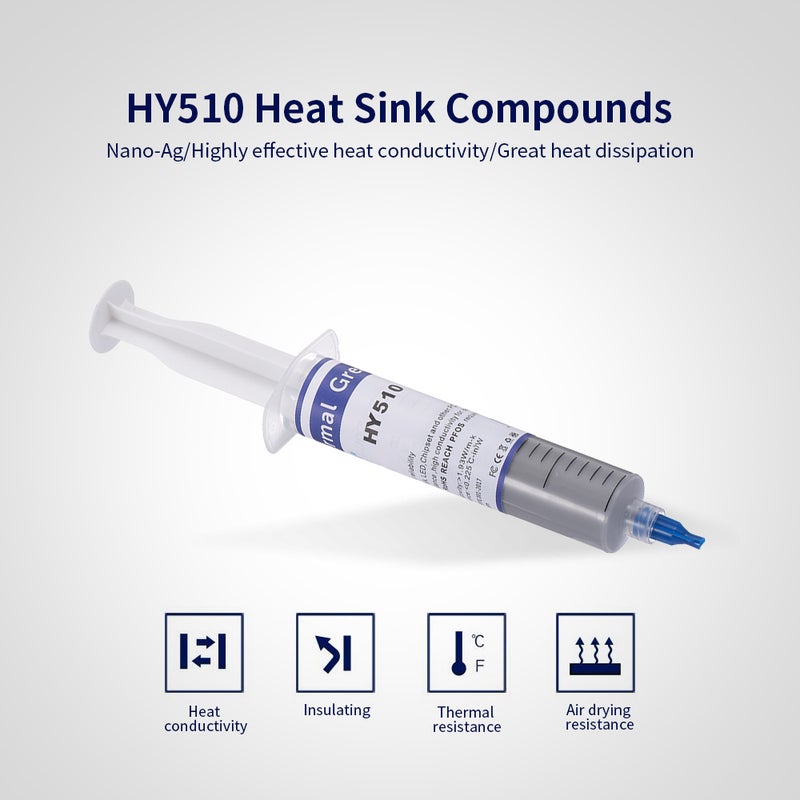 HY510 Thermal Compound Paste for All Coolers Grey - Image 3