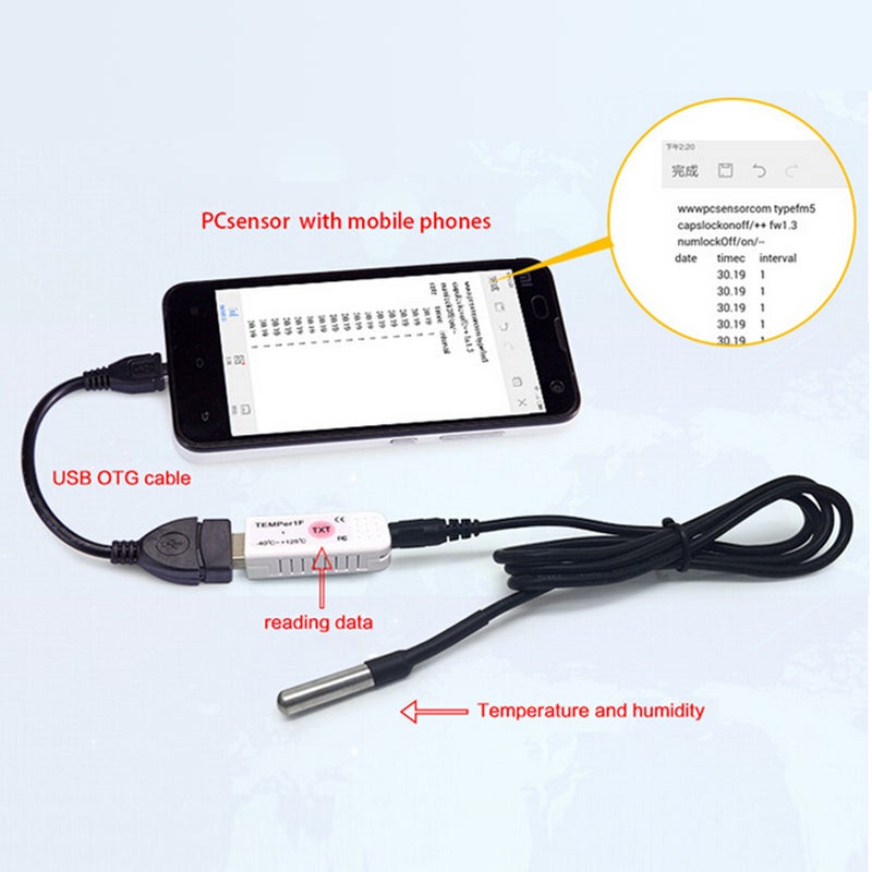 USB Thermometer Temperature Sensor Data Logger Recorder White