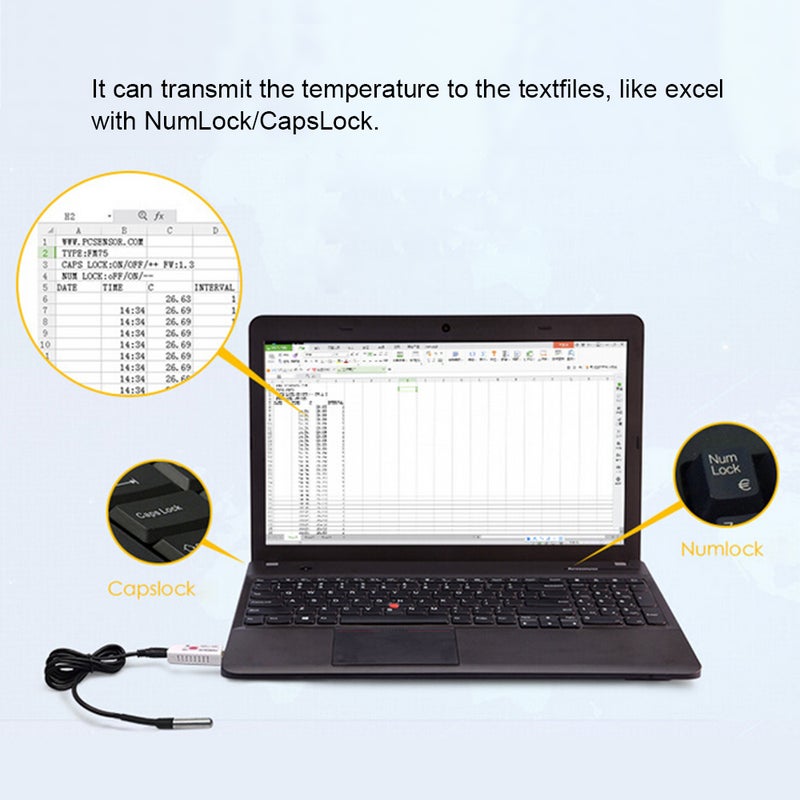 USB Thermometer Temperature Sensor Data Logger Recorder White