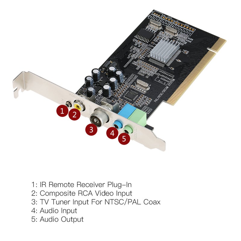 Generic - PCI-E Internal TV Tuner Card MPEG Video DVR Capture Recorder Black - Image 1