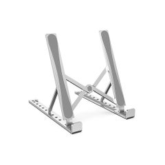 Generic Portable Aluminum Alloy 10-level Adjustable Laptop Stand Silver  - Image 1