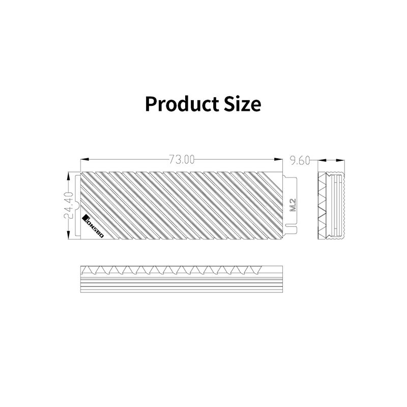 M.2-3 Aluminum Heat Sink Tool-Free Design Radiator With Thermal Pad Red