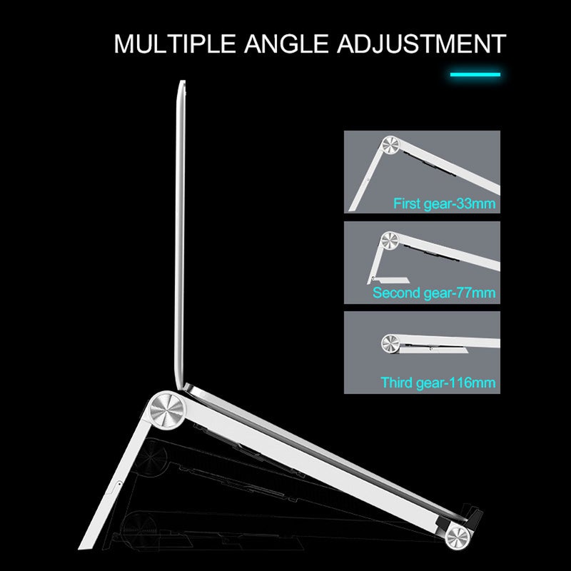 X-Shape Adjustable Foldable Lightweight Laptop Stand White  - Image 4