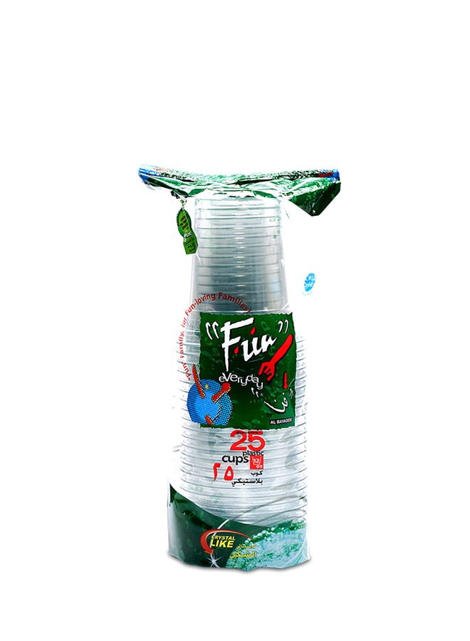 Fun 25-Piece Disposable Cups Clear  - Image 1