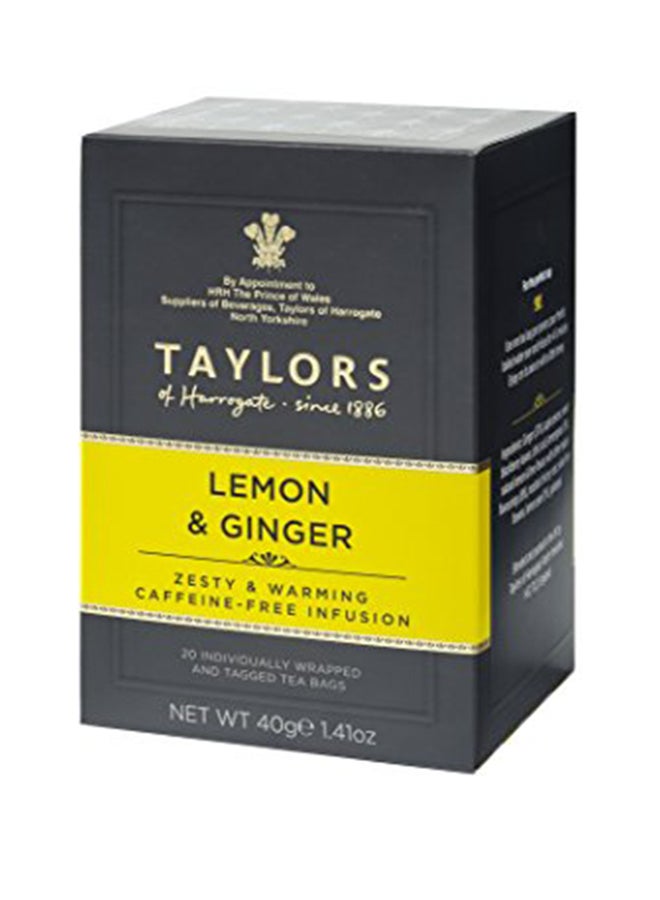 Taylors Of Harrogate Lemon And Ginger Infusion Tea 20 Bags 40grams