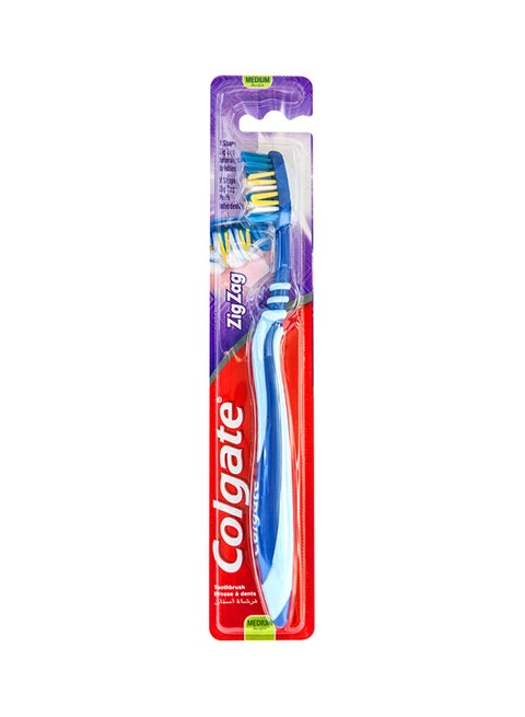 Zigzag Flexible + Tongue Cleaner Medium Toothbrush Multicolour