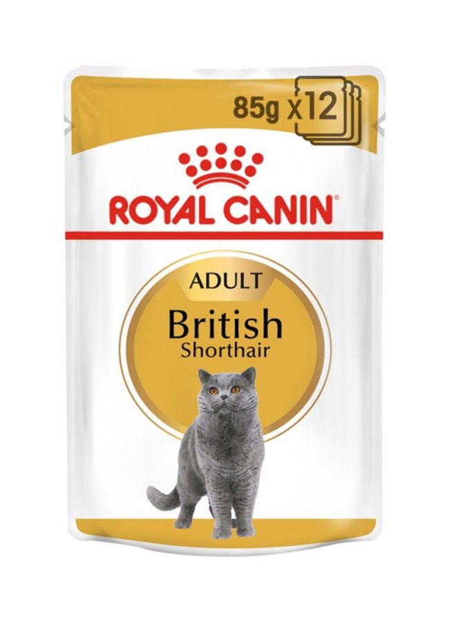 ROYAL CANIN Feline Breed Nutrition British Shorthair Wet Food Pouches 85g Pack Of 12  - Image 1