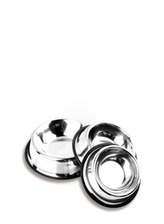 OUTAD Pet Food Water Bowl Silver  - Image 1