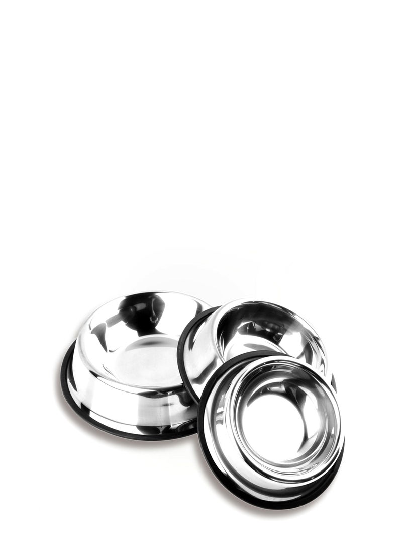 أوتاد وعاء الطعام والماء للحيوانات الأليفة فضي - Image 1