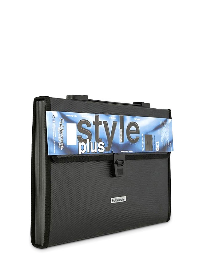 Foldermate Style Plus Expanding File Holder With Handle Black 