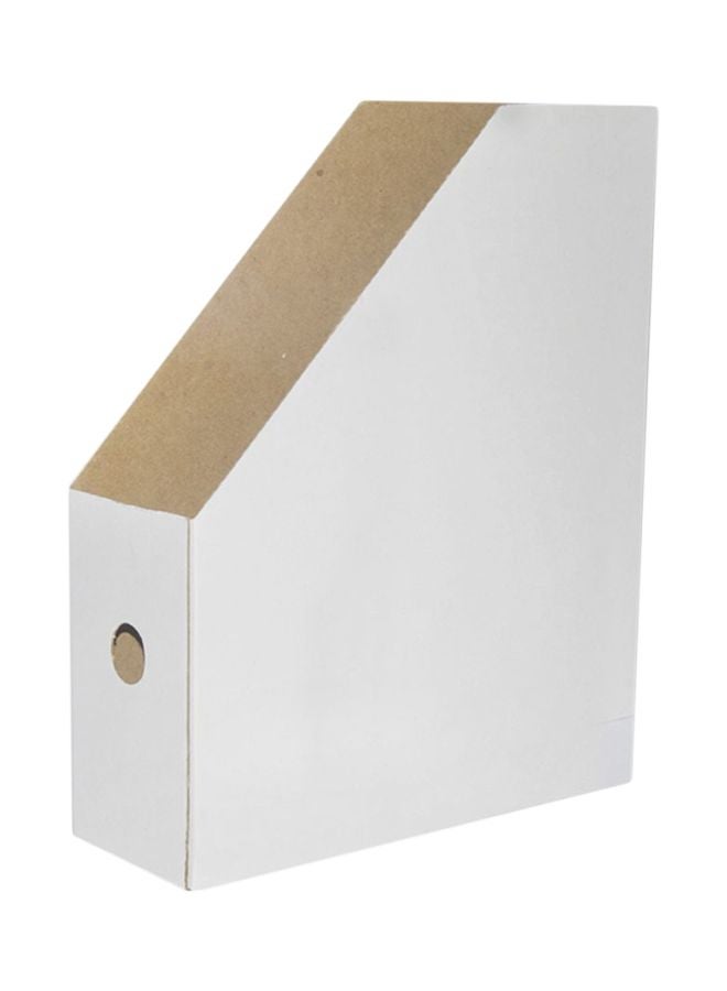 إف اي أس  حامل مجلات كرتوني قياس A4 أبيض/بني - Image 1