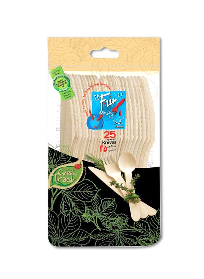 Fun - 25-Piece Wooden Knife Set Beige - Image 1