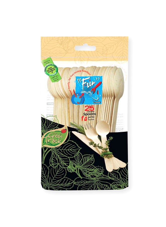 Fun Wooden Spoon Set Pack Of 25 Beige  - Image 1