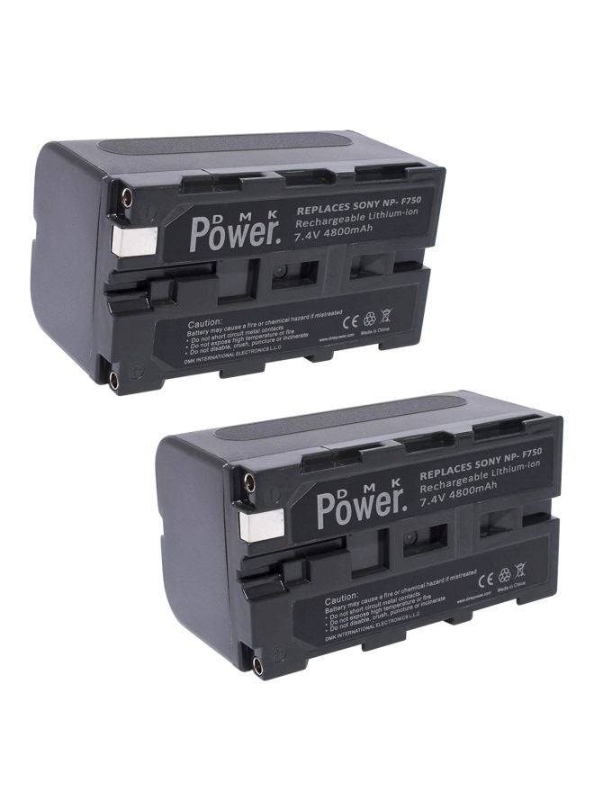 DMK Power 4800.0 mAh 2-Piece Rechargeable Lithium-Ion Battery For LED Video Light And Monitor Black - Image 1