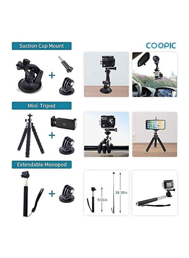 Coopic 58-In-1 Action Camera Accessories Kit Multicolour - Image 3