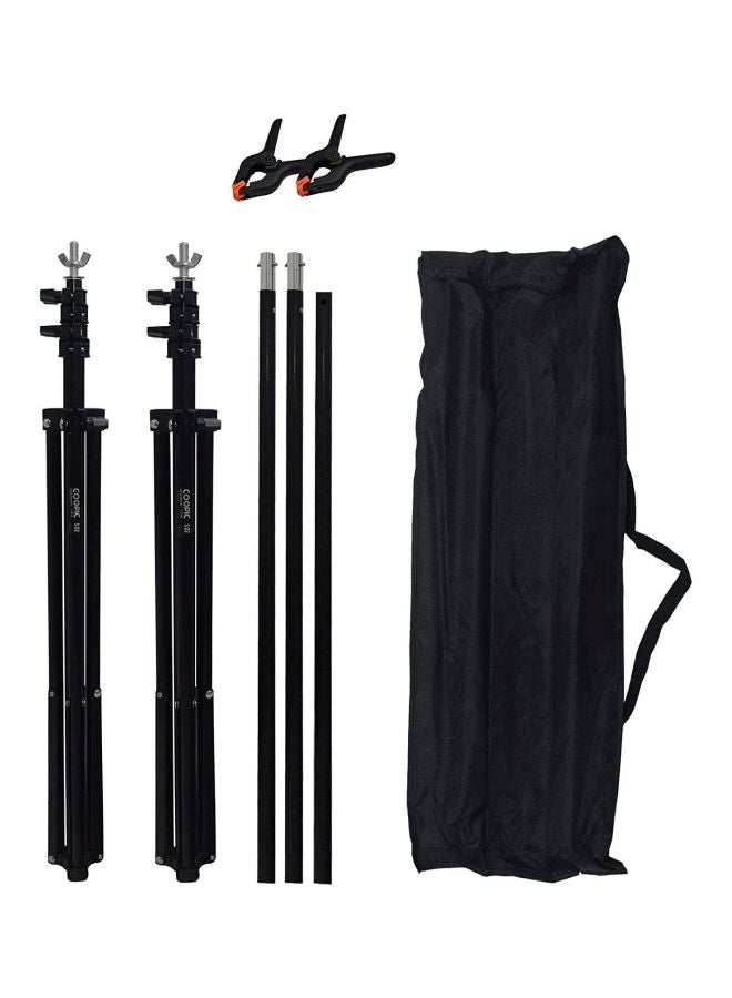 Coopic Background Stand With Clamp And Backdrop Kit Black/White - Image 2