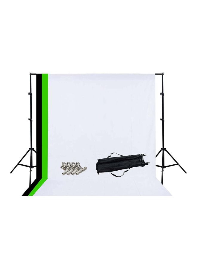 Coopic Adjustable Photography Background Stand Kit White/Black/Green - Image 1