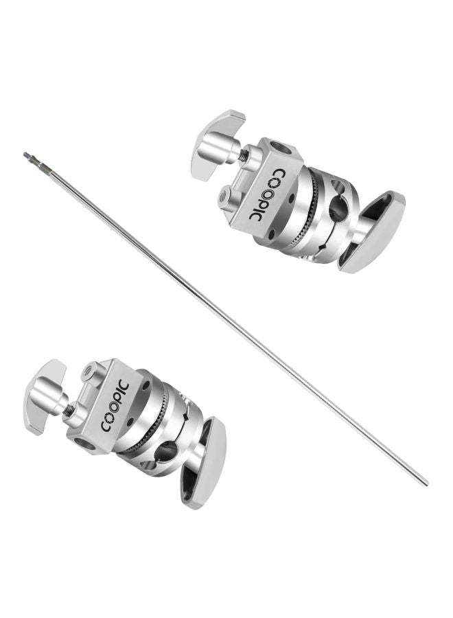 Coopic 3-Piece Aluminum Alloy Extension Grip Arm With Heads Set Silver - Image 1
