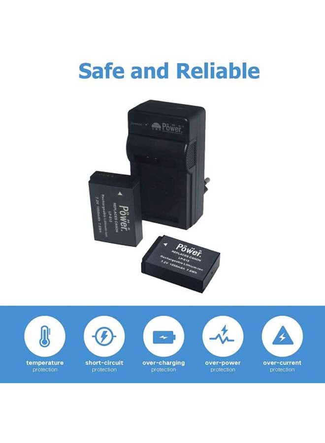 DMK Power 1050.0 mAh Rechargeable Lithium-Ion Battery With Charger Set For Canon Cameras Black - Image 4
