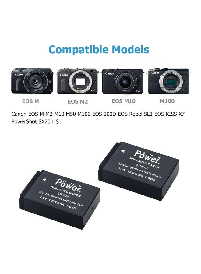 DMK Power 1050.0 mAh Rechargeable Lithium-Ion Battery With Charger Set For Canon Cameras Black - Image 3