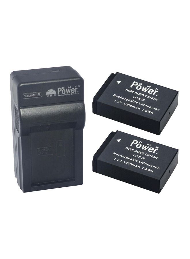 DMK Power 1050.0 mAh Rechargeable Lithium-Ion Battery With Charger Set For Canon Cameras Black - Image 1