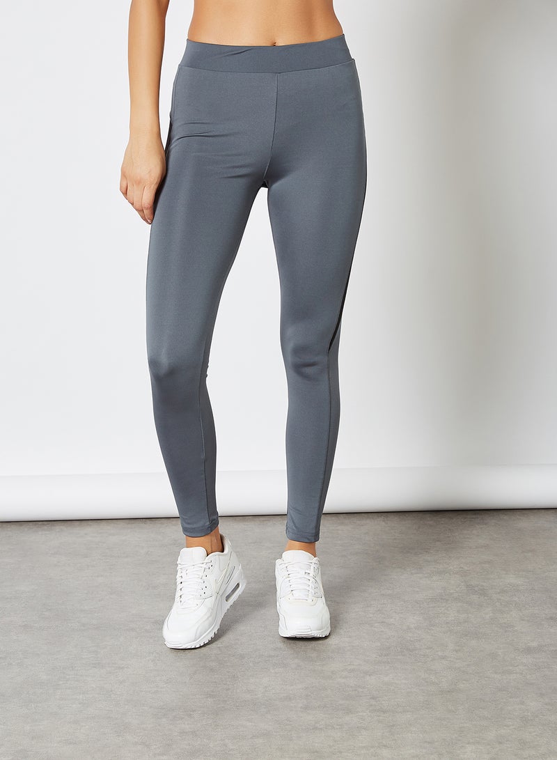 trendyol - Contrast Panel Leggings Anthracite - Image 1