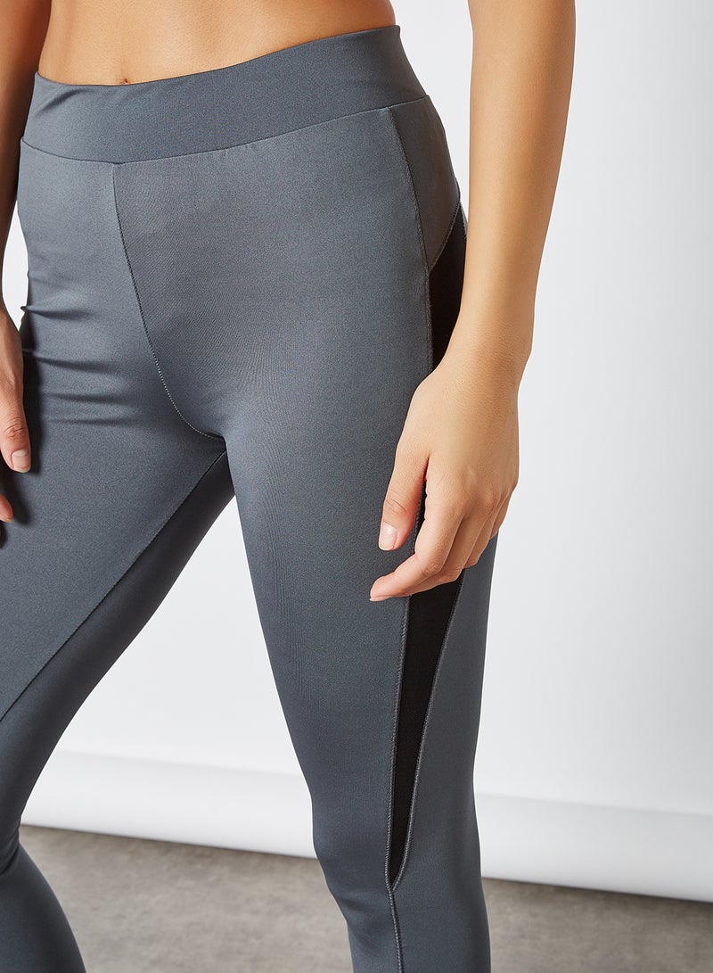 trendyol - Contrast Panel Leggings Anthracite - Image 1