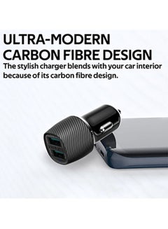 PROMATE Universal Compact 3.4A Fast Charging Car Adapter with Smart Output Compatible and Short Circuit Protection For Smartphones, Tablet, All USB Enabled Devices, VolTrip-Duo Black  - Image 4