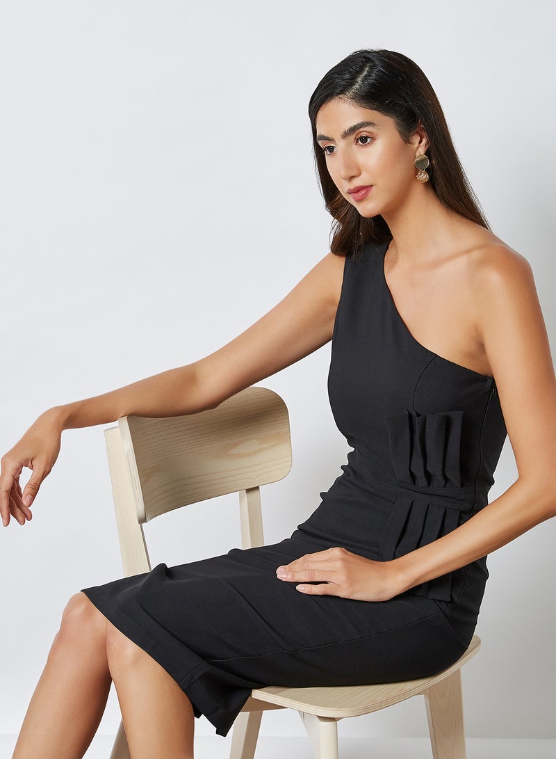 trendyol - One Shoulder Bodycon Dress Black - Image 1