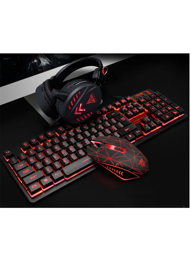 BG - K59 Gaming Keyboard With Mouse And Headset Black/Red - Image 1